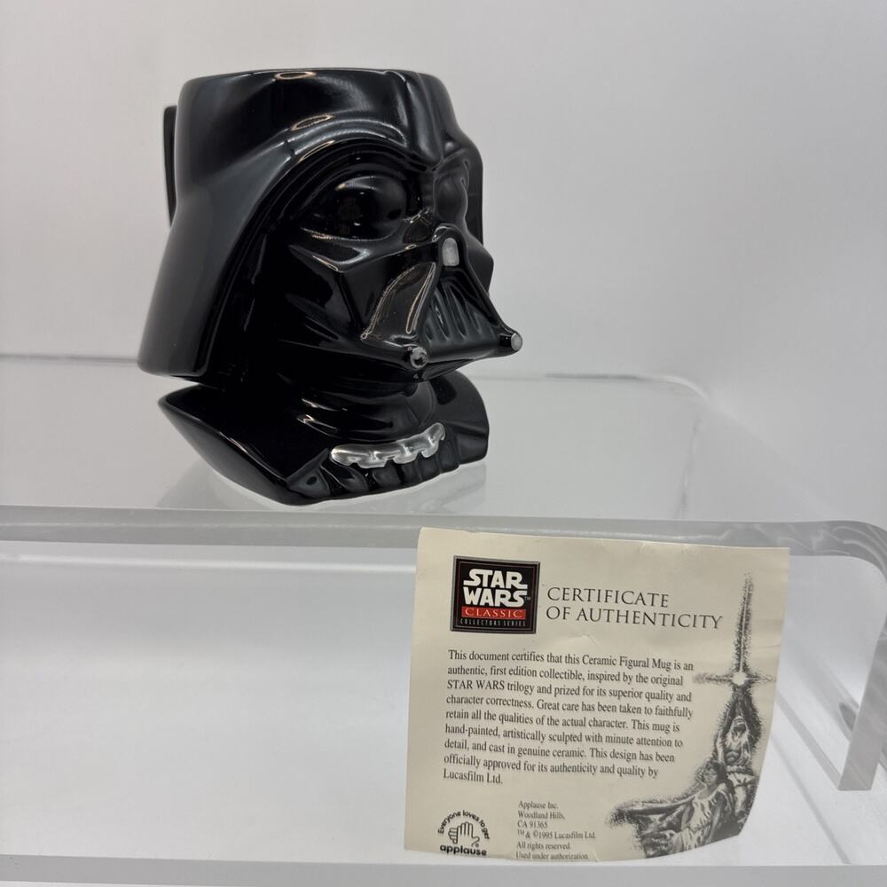 1995 Vintage Star Wars Darth Vader Figural Coffee Mug Collectors Series W/COA